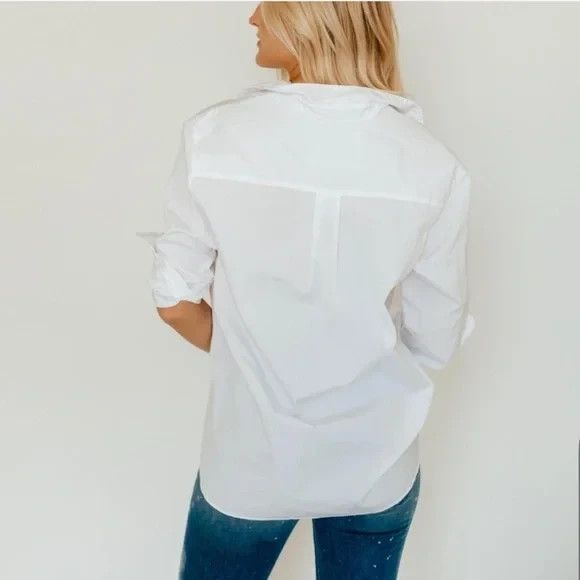 Frank & Eileen Joedy Size Large Boyfriend Button Down Superfine Shirt Pink Blue - Picture 4 of 16